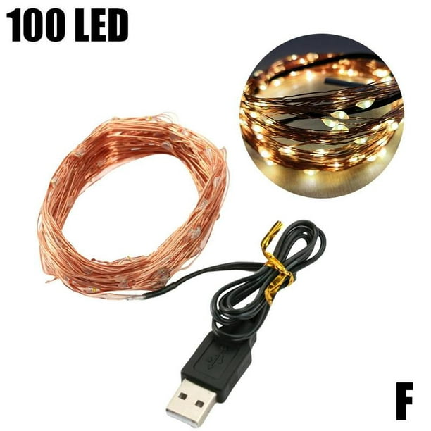 1/5/10M USB Connector LED Copper Wire String Fairy Lights Strip Lamp Party Decor
